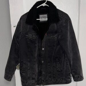 Levi’s zip up denim Sherpa jacket